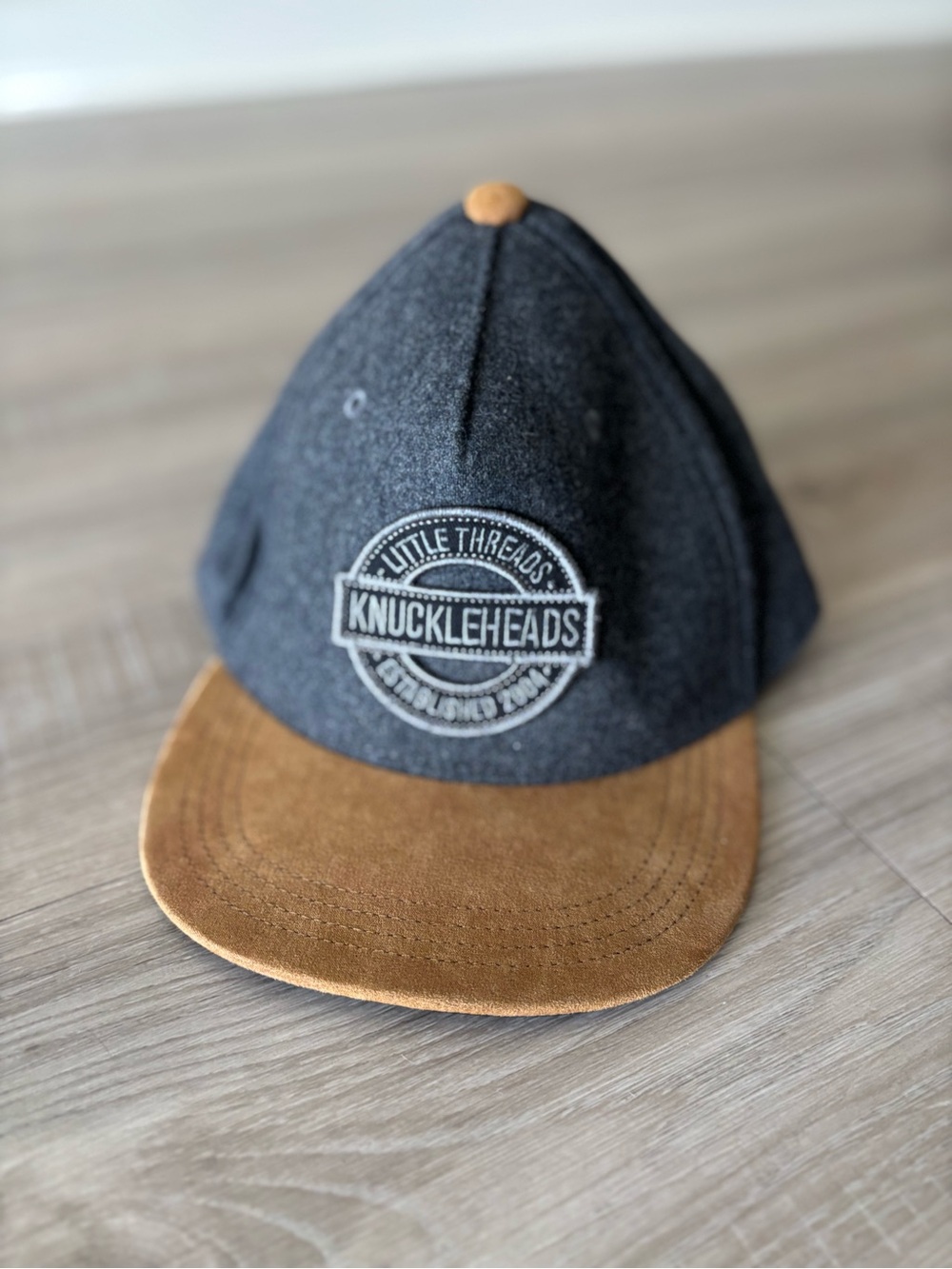 Little Threads Knuckleheads Black and Brown Logo Snapback Cap for Boys Medium